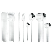 Load image into Gallery viewer, 24Pcs Black Handle Golden Cutlery Set
