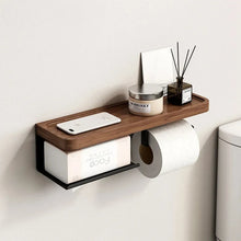 Load image into Gallery viewer, Walnut Shelf for Bathroom Toilet Paper Holder
