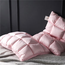 Load image into Gallery viewer, White &amp; Pink Premium Goose Down Pillow
