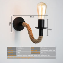 Load image into Gallery viewer, Vintage Hemp Rope Wall Lamp
