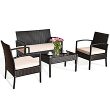 Load image into Gallery viewer, Rattan 4 Pcs Patio Furniture
