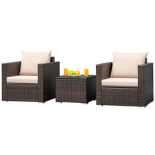 Load image into Gallery viewer, Rattan 3PCS Patio Furniture
