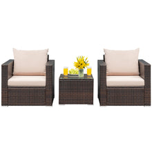 Load image into Gallery viewer, Rattan 3PCS Patio Furniture
