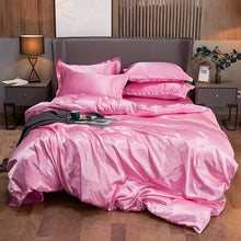 Load image into Gallery viewer, New 100% Pure Satin Silk Bedding Set Family Suite
