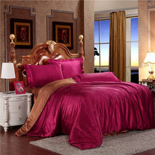 Load image into Gallery viewer, New 100% Pure Satin Silk Bedding Set Family Suite
