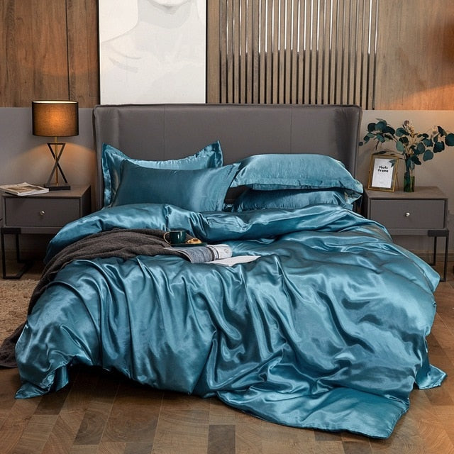 New 100% Pure Satin Silk Bedding Set Full Size