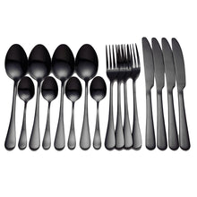 Load image into Gallery viewer, Black Stainless Steel Cutlery Set
