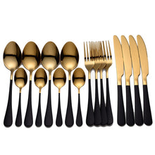 Load image into Gallery viewer, Black Stainless Steel Cutlery Set
